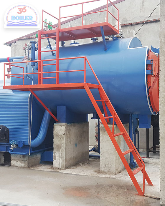 Coal and wood-fired boiler with a capacity of 3 tons of steam/hour